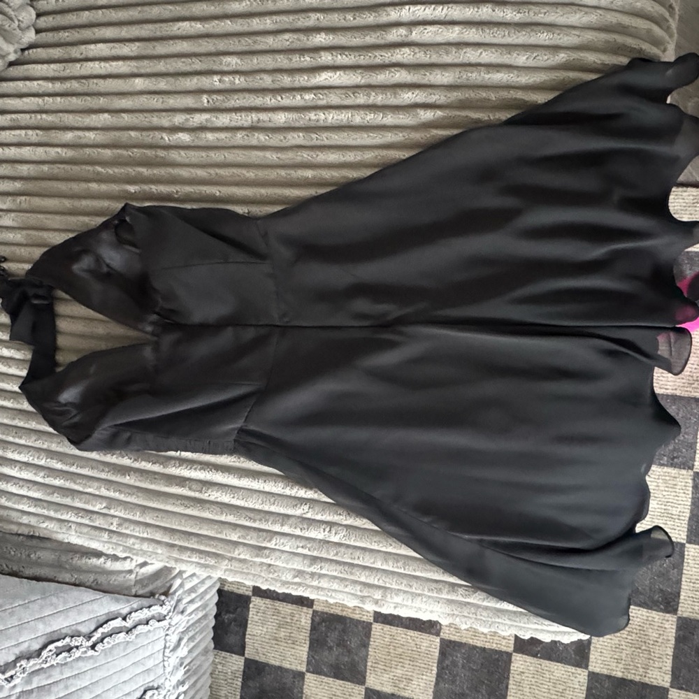 Elegant Black Halter Dress